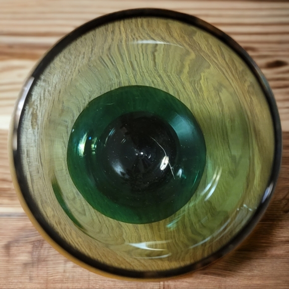 1 Vtg 70's Libbey Teardrop Juniper Green Stemmed Footed Water Goblet Wine Glass - Picture 2 of 3